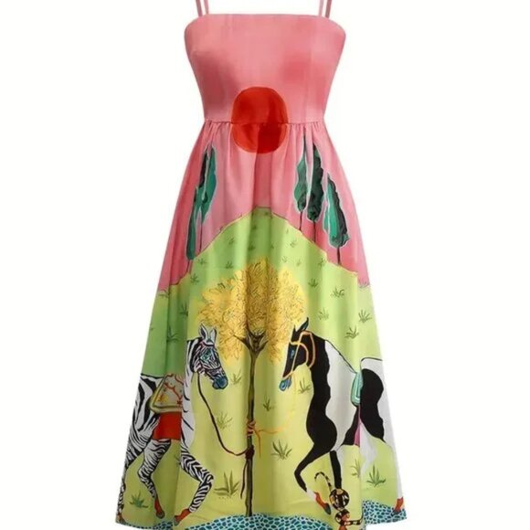 Zebra & Horse Cami Dress - Picture 2 of 3